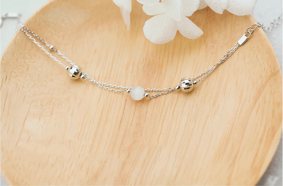 Beaded Bracelet and Cross Chain Jewelry Set