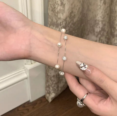 Beaded Bracelet and Cross Chain Jewelry Set